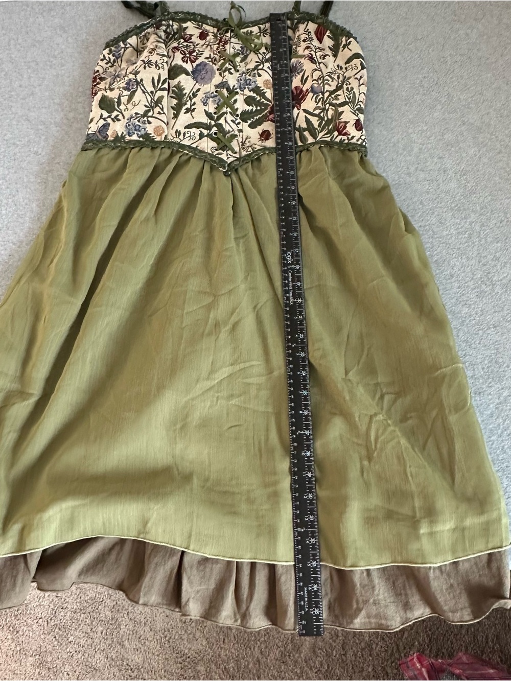 ROMWE Fairycore Women’s Olive Green Dress Size 1x - Picture 8 of 9
